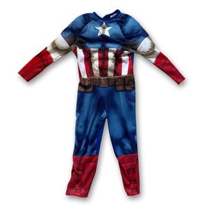 Kids Captain America Superhero Costume - Red, Blue, White